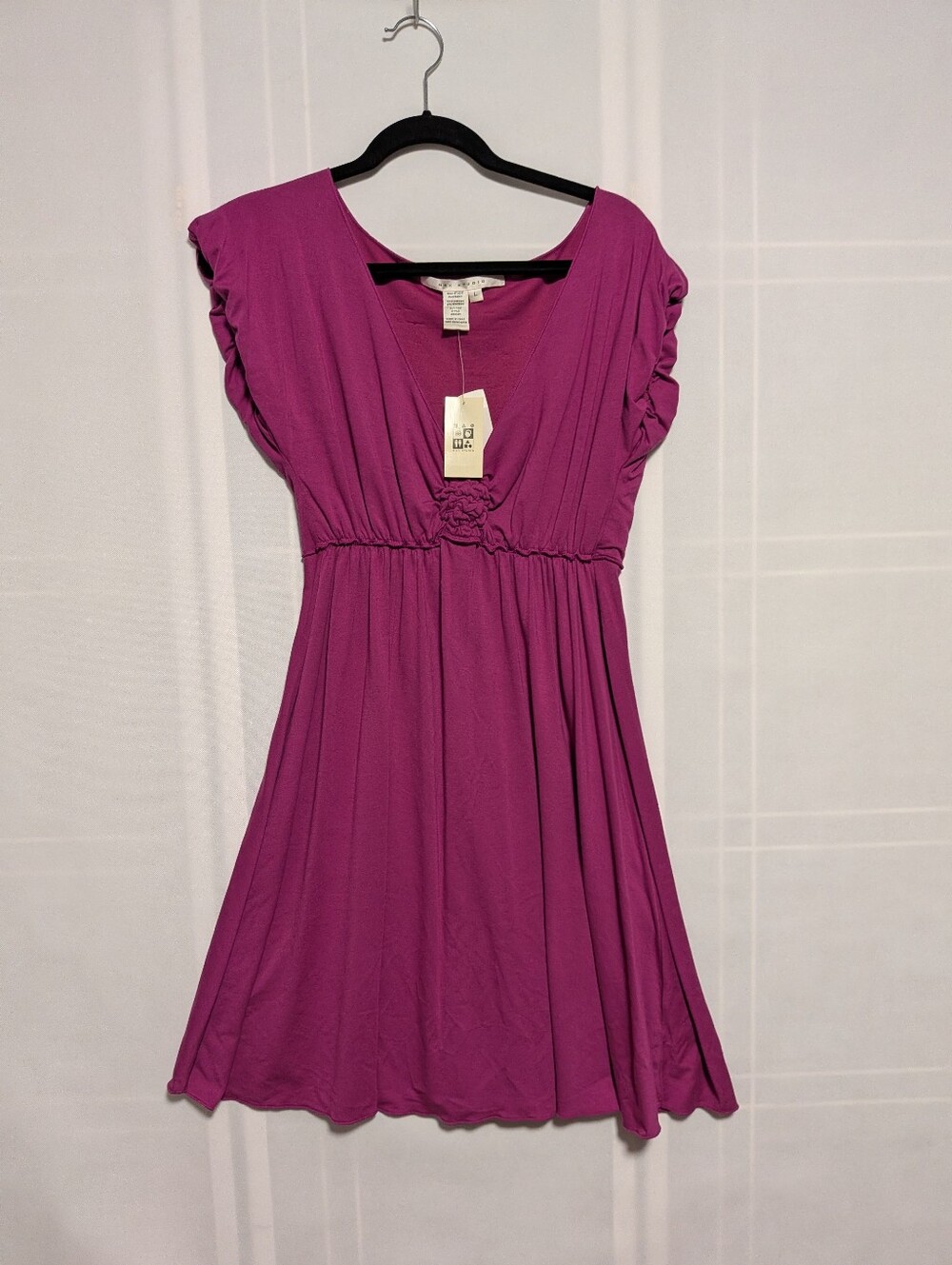 Max Studio Women's Babydoll jersey dress ina vibrant berry/violet shade Size L